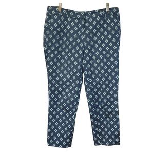 Dalia Collection Women's Blue/White Pattern Cropped Capri Pants Size 10